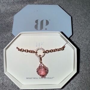 Rose Gold Pendant Necklace with Pink Gemstone